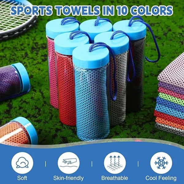 Breathable Quick-Drying Towels with Storage Bottle & Lanyard