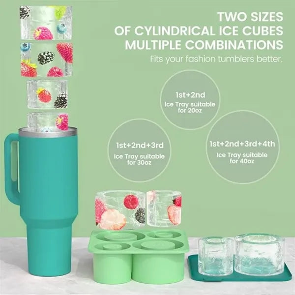 Tier Hollow Ice Mold with Lid for 20&40oz Tumbler Cups