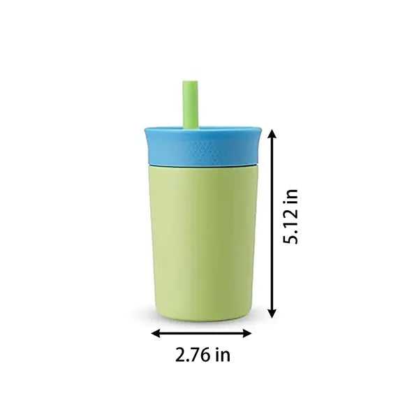 12Oz Stainless Steel Coffee Cup Multi-colors Silicone Straw