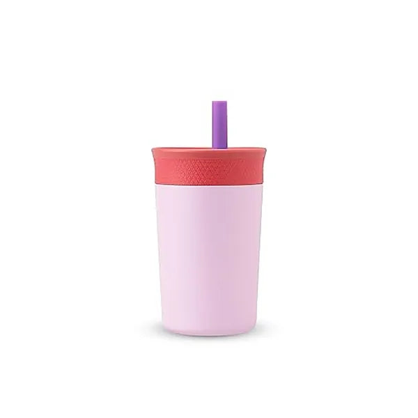 12Oz Stainless Steel Coffee Cup Multi-colors Silicone Straw