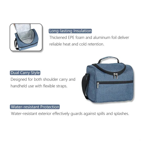 Insulated Cooler Bag with Shoulder Strap for Food & Beverage