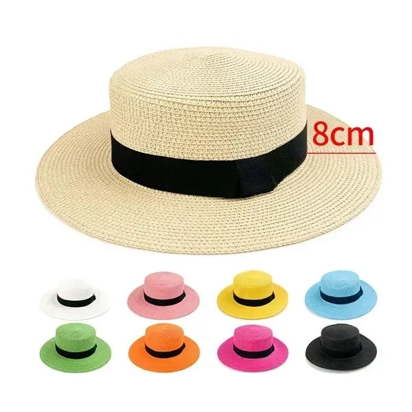 Unisex Travel Panama Hat Summer Wide Brim Straw Cap