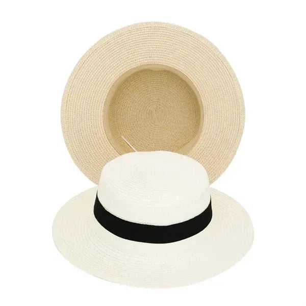 Unisex Travel Panama Hat Summer Wide Brim Straw Cap