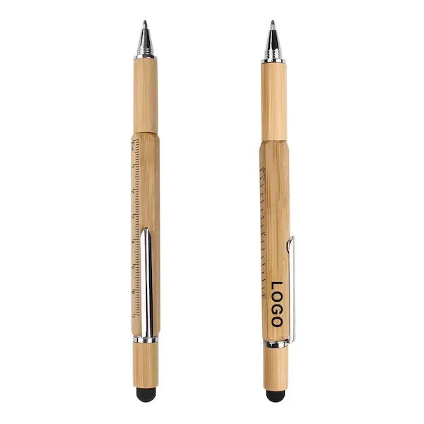 6 In 1 Bamboo Multi-Function Tool Pen
