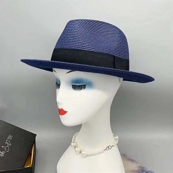 Unisex Travel Panama Hat Summer Wide Brim Straw Cap