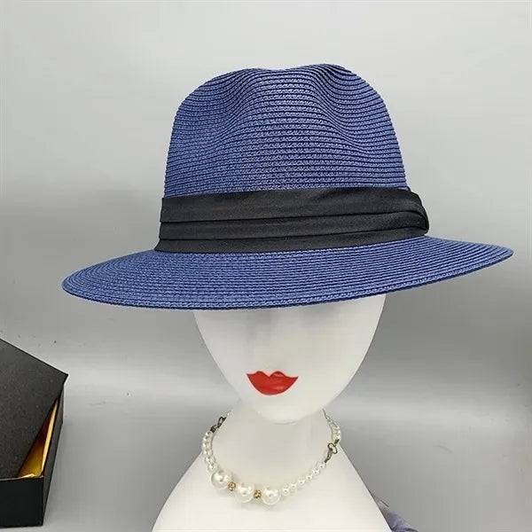 Unisex Travel Panama Hat Summer Wide Brim Straw Cap