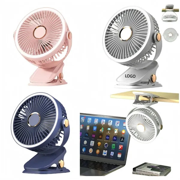 USB Clip Fan With Night Light