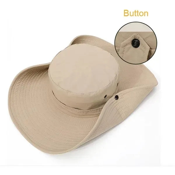 Quick Dry Breathable Wide Brim Bucket Hat Outdoor Fishing Su