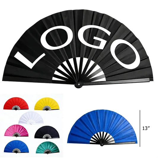 13 in Folding Fabric Hand Fan