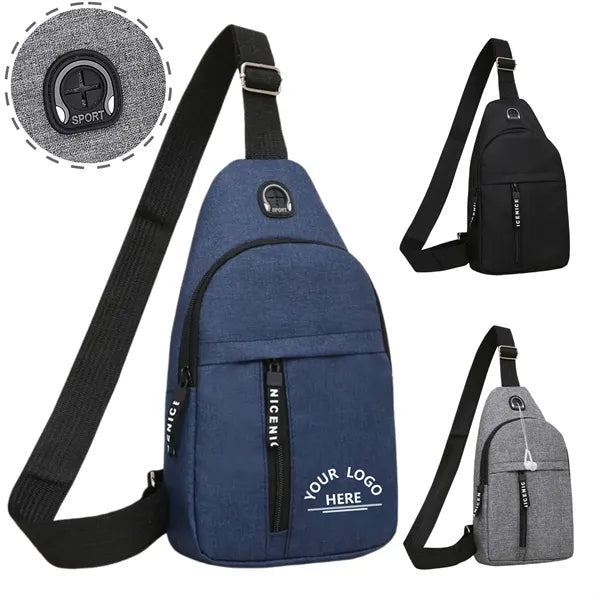 Sling Bag with Earphone Hole for Business and Travel
