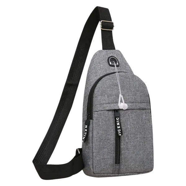 Sling Bag with Earphone Hole for Business and Travel