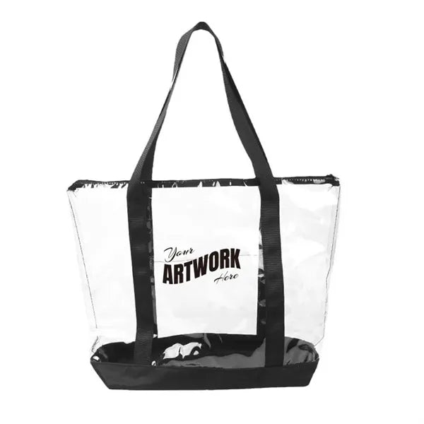 Black PVC Tote Clear Bag