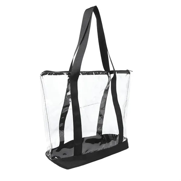 Black PVC Tote Clear Bag