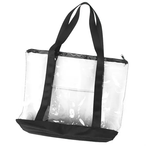 Black PVC Tote Clear Bag