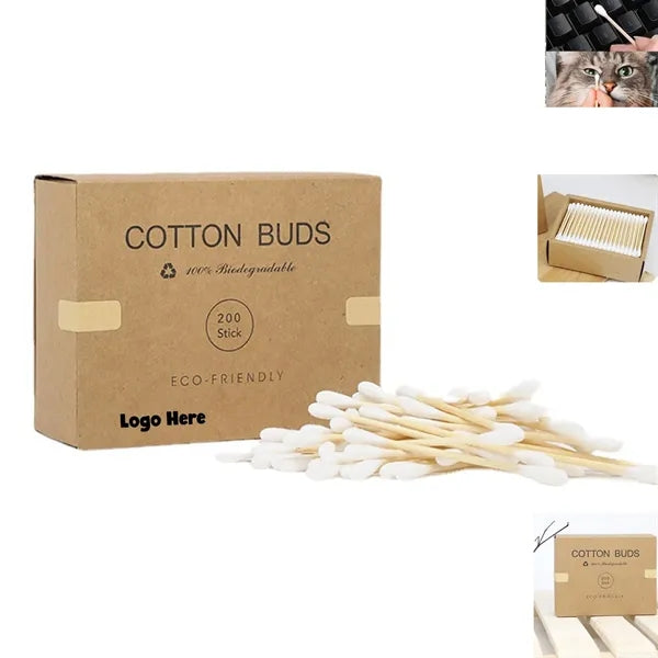 200pcs Bamboo Cotton Swabs