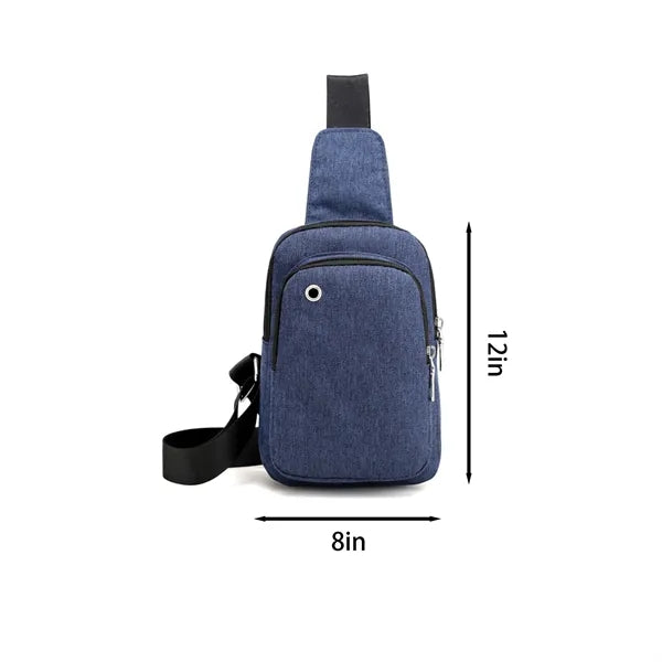 Men Crossbody Chest Bag with Headphone Port