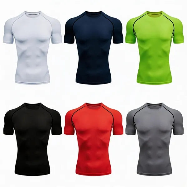 Men's Short Compression Shirt Quick Dry Workout T-Shirt