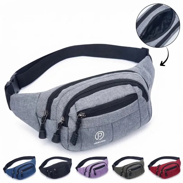 Multi-compartment sports waist bag for cycling running