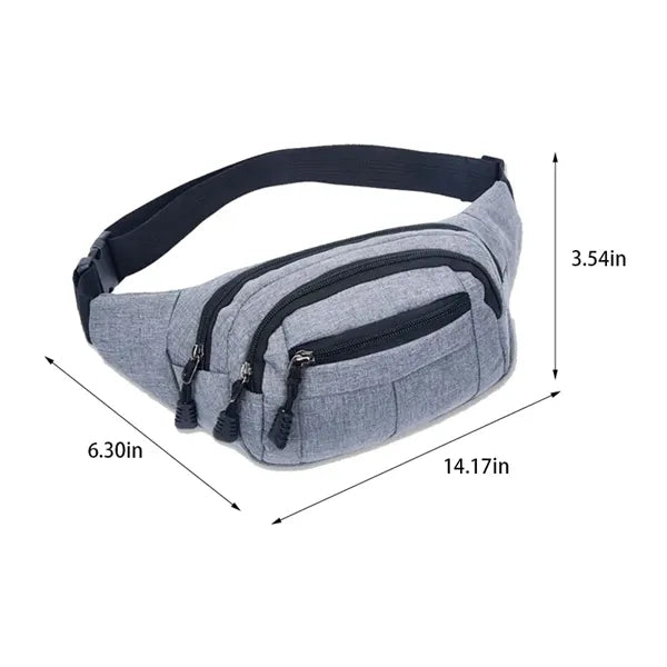 Multi-compartment sports waist bag for cycling running