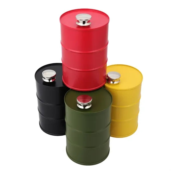 25oz Stainless Steel Oil Drum Hip Flask
