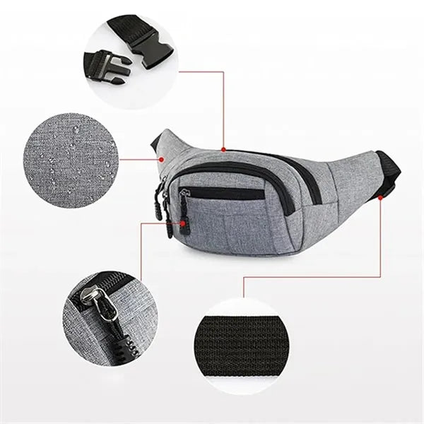 Multi-compartment sports waist bag for cycling running
