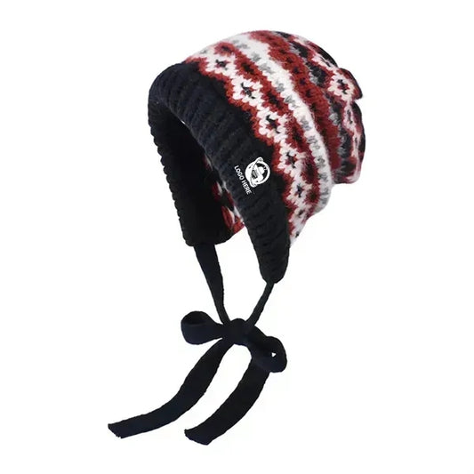 Warm ear protectors knitted beanie
