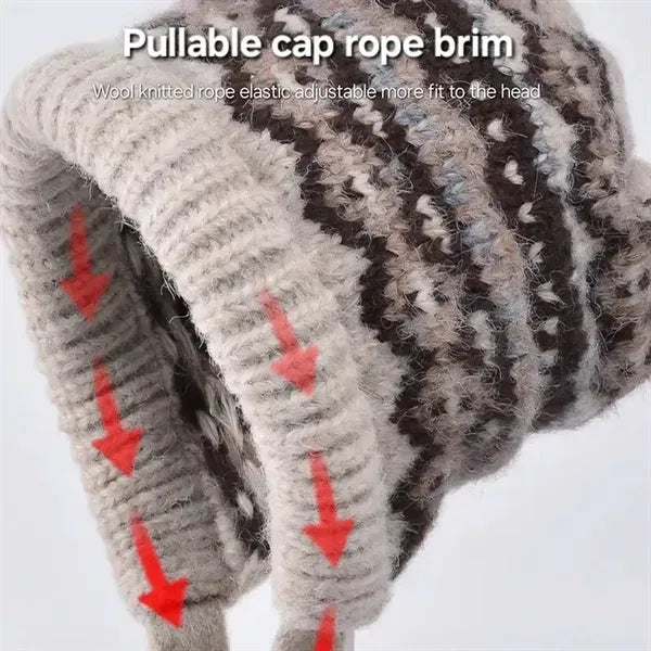 Warm ear protectors knitted beanie