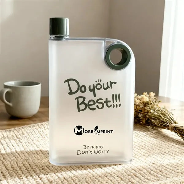 Portable Flat Water Bottle 14Oz Free Plastic Drinking Flask