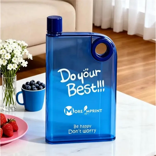 Portable Flat Water Bottle 14Oz Free Plastic Drinking Flask