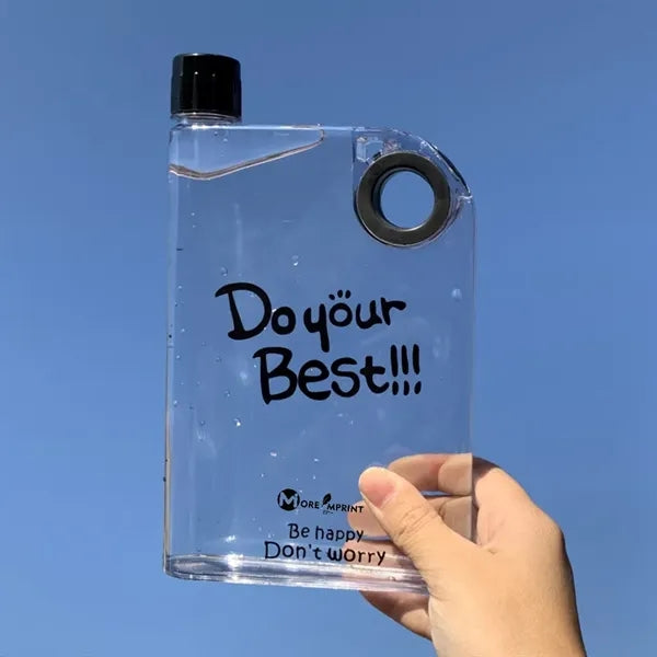 Portable Flat Water Bottle 14Oz Free Plastic Drinking Flask