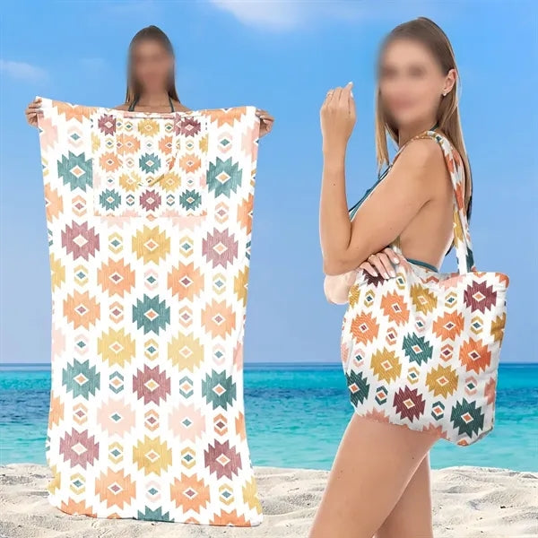 2-in-1 Beach Towel Tote Bag