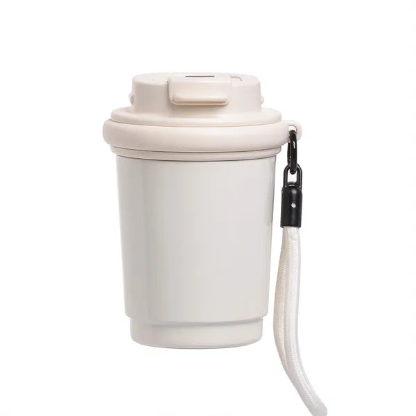 Stainless Steel Insulated Travel Mug with Strap