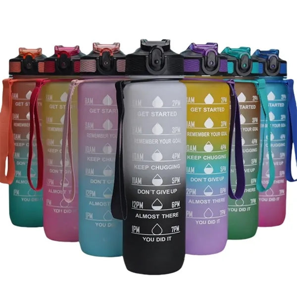 32oz Gradient Water Bottle With Time Marker For Daily Use