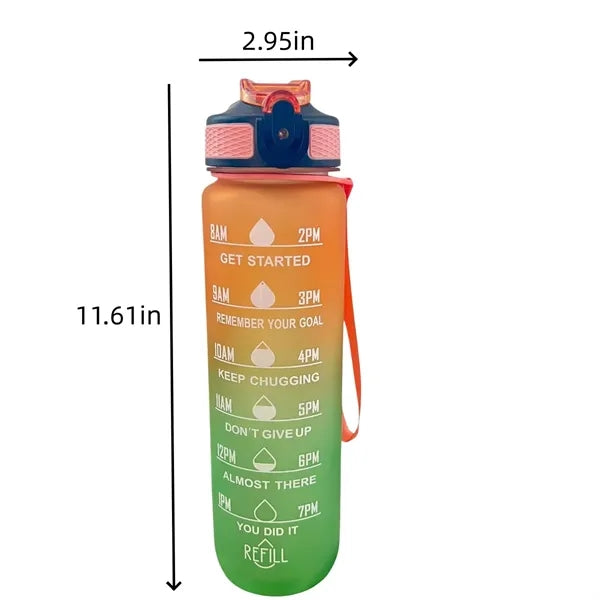 32oz Gradient Water Bottle With Time Marker For Daily Use