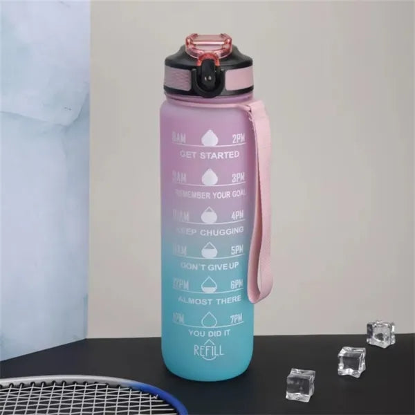 32oz Gradient Water Bottle With Time Marker For Daily Use