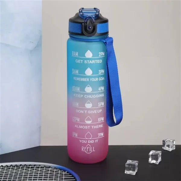 32oz Gradient Water Bottle With Time Marker For Daily Use