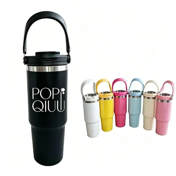 Portable Handle Insulated Mug - 30 oz