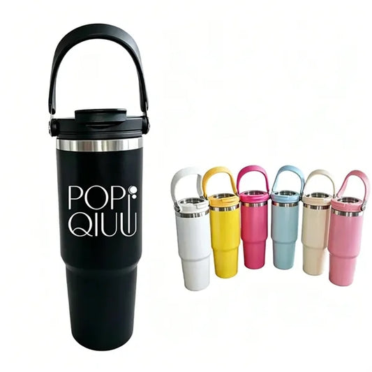 Portable Handle Insulated Mug - 30 oz
