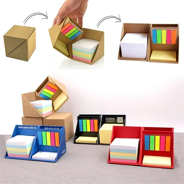 All-in-One Cube Sticky Notes with Pen Holder