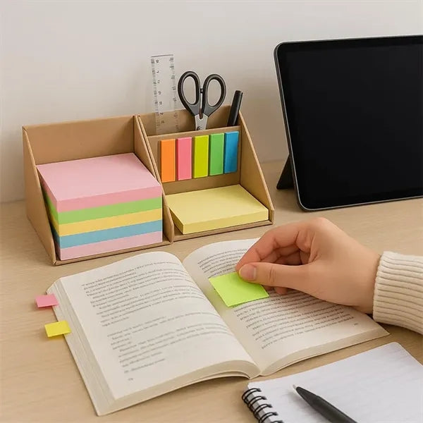 All-in-One Cube Sticky Notes with Pen Holder