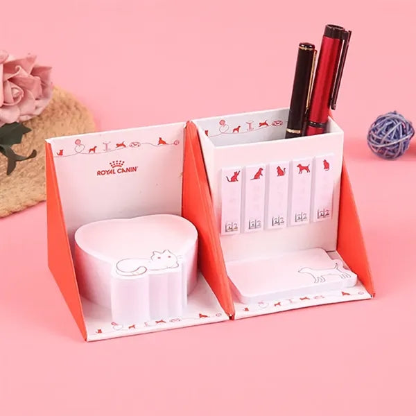 All-in-One Cube Sticky Notes with Pen Holder