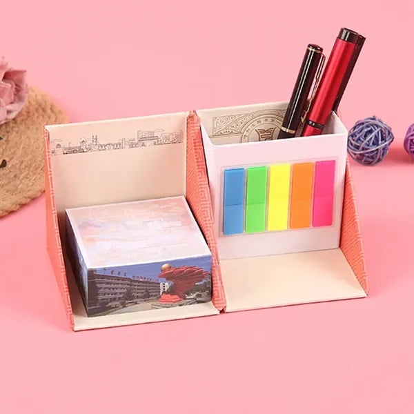 All-in-One Cube Sticky Notes with Pen Holder