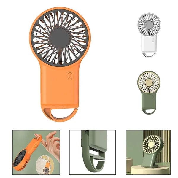 Logo Handheld Fan with Desktop Stand
