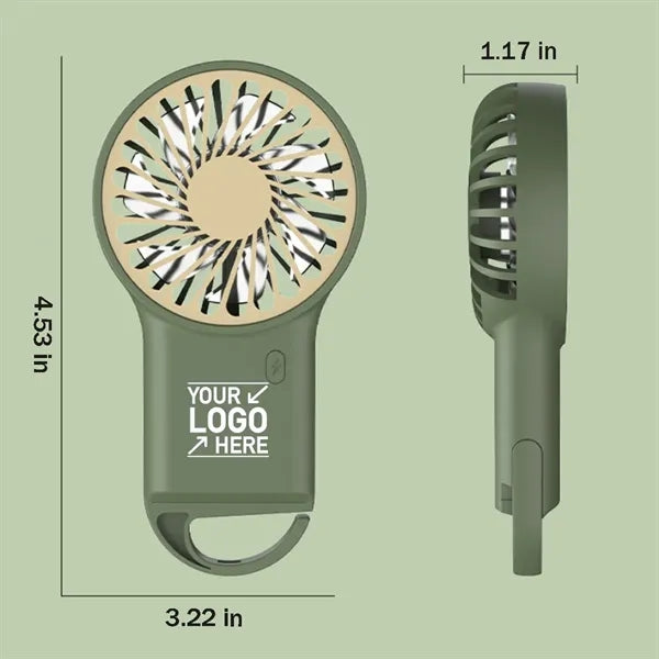 Logo Handheld Fan with Desktop Stand