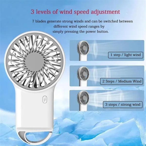 Logo Handheld Fan with Desktop Stand