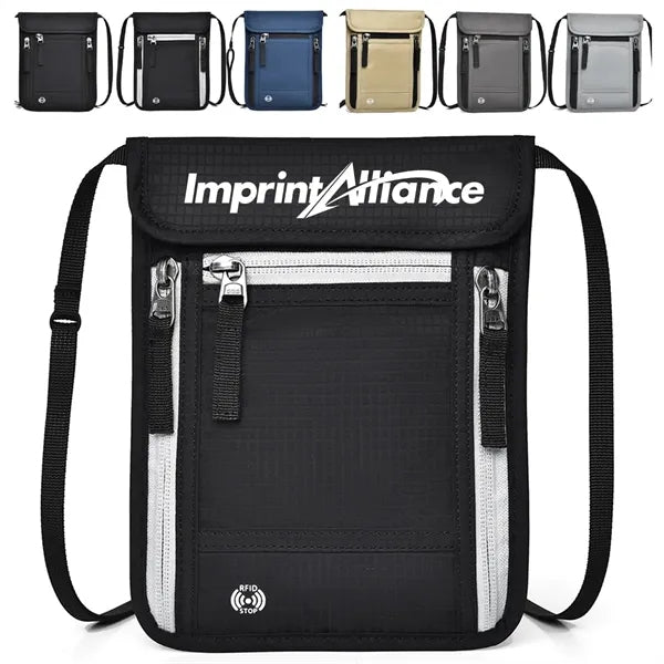 RFID Blocking Travel Neck Wallet Passport Holder