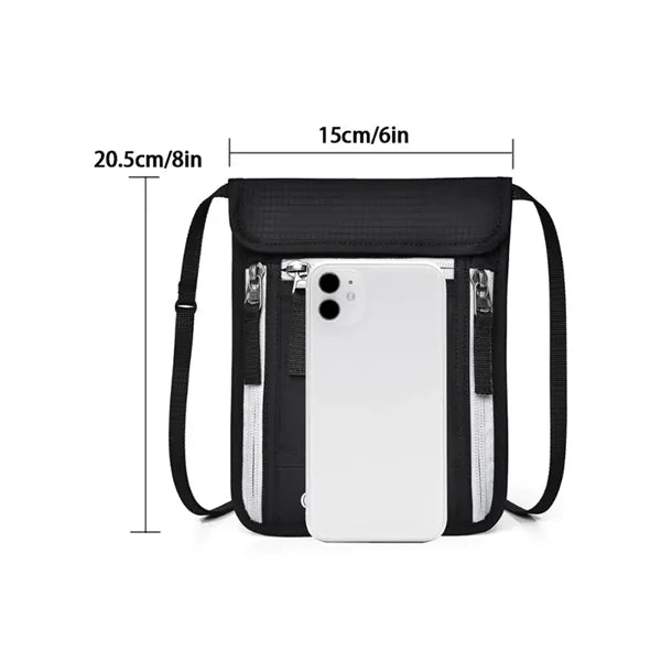 RFID Blocking Travel Neck Wallet Passport Holder