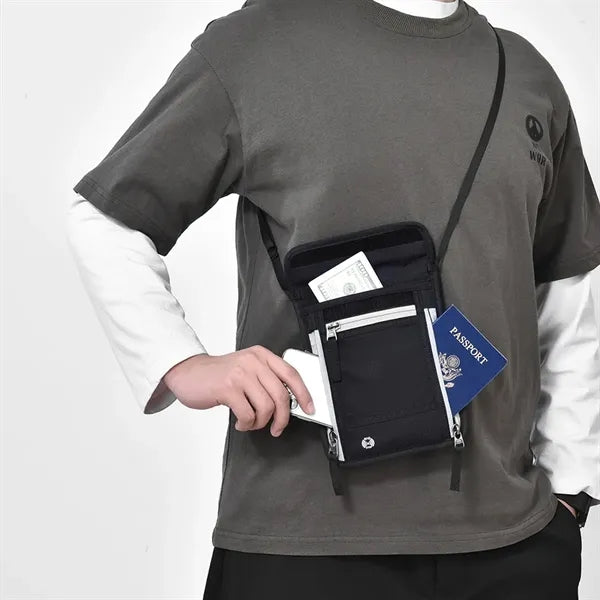 RFID Blocking Travel Neck Wallet Passport Holder