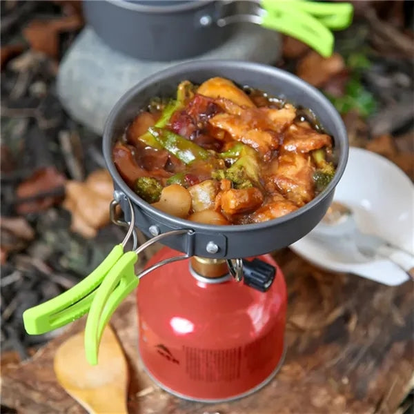 Portable Camping Cookware Set, Outdoor Cooking Kit with Bag