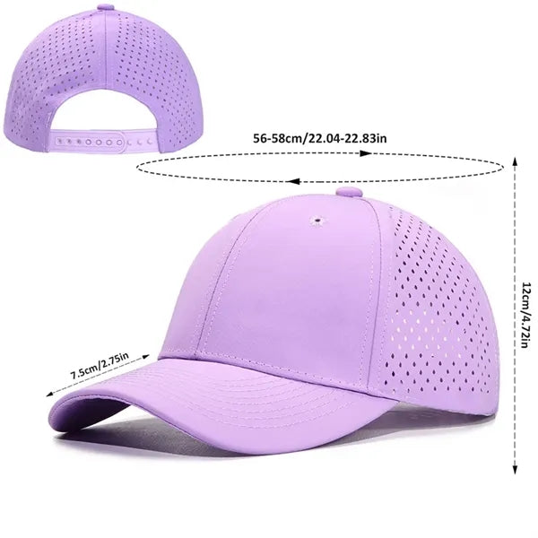 Men Quick Dry Baseball Cap Laser Cut Mesh Snapback Hat